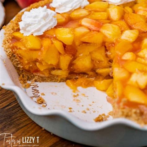 Use Fresh Peaches In This No Bake Easy Peach Pie Recipe With A Graham Cracker Crust Peach