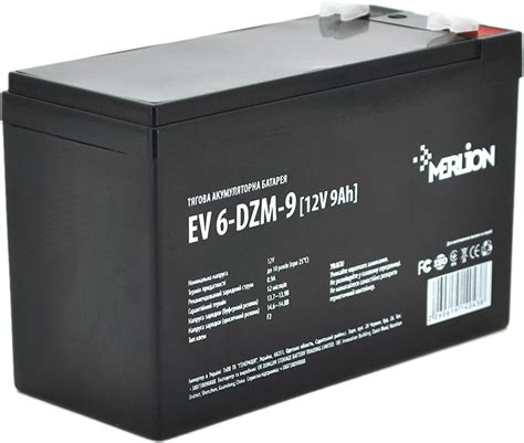Тяговая аккумуляторная батарея Merlion EV 6-DZM-9 12V 9Ah F2 (YT14043 ...