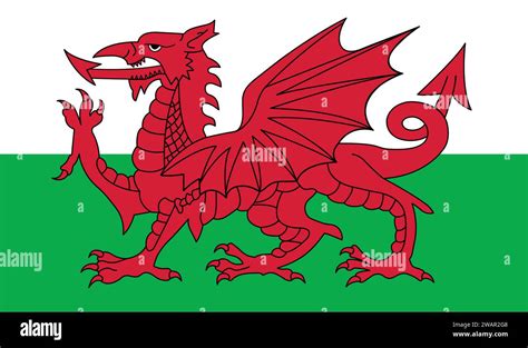 High Detailed Flag Of Wales National Wales Flag Europe D