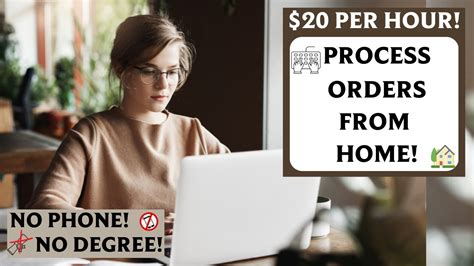 20 PER HOUR TO PROCESS ORDERS FROM THE COMFORT OF YOUR HOME NO