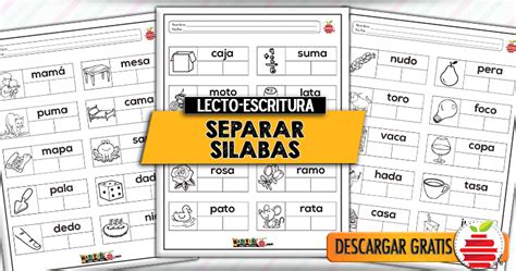 Ejercicios Para Separar Sílabas Material Para Maestros