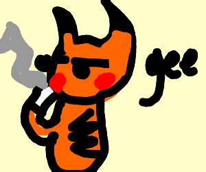 pikachu smoking a cigarette - Drawception