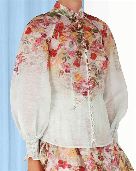 Zimmermann Elka Poppy Print Wonderland Blouse Stanley Korshak