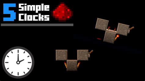 5 Simple Redstone Clocks In Minecraft Youtube