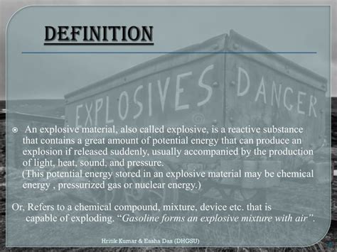 Explosives and its classification