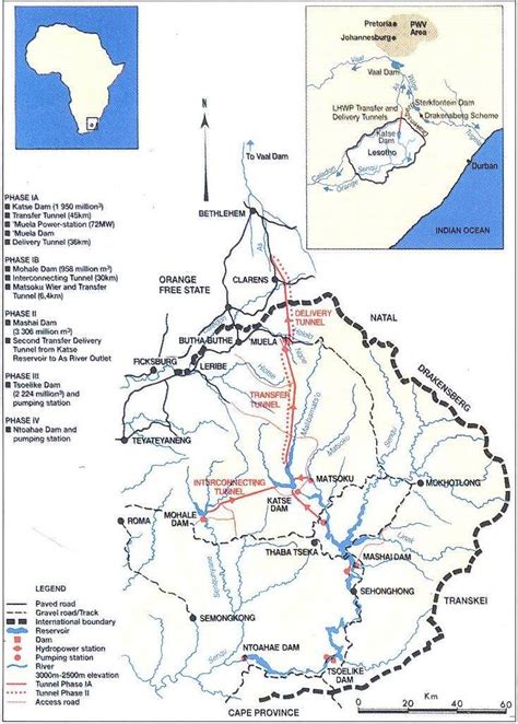 Schematic Diagram Of The Locality Of The Lesotho Highlands Water Scheme