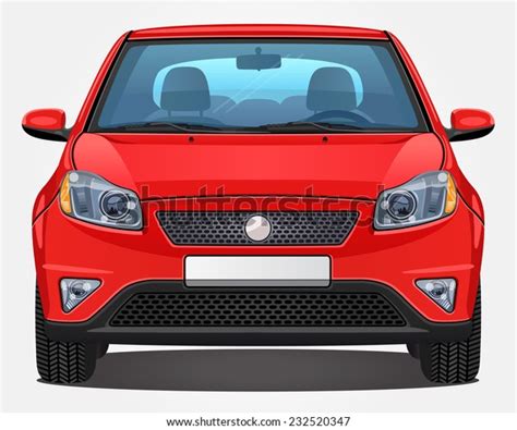 Vector Red Car Front View Visible Stock Vector Royalty Free 232520347