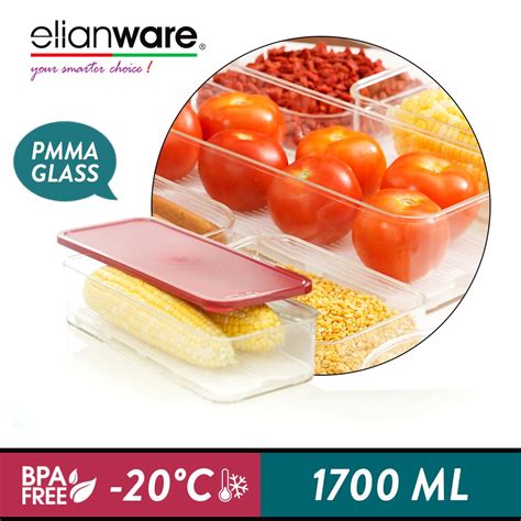 Elianware E Concept Long Rectangular Acrylic BPA Free Microwavable