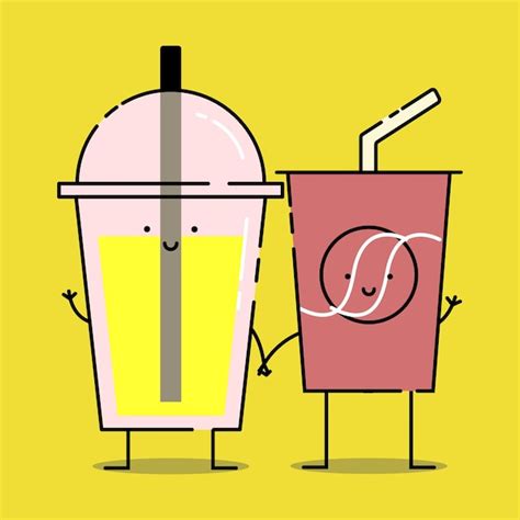 Premium Vector Lemonade And Soda Cold Drink Cola Hand Draw Cute