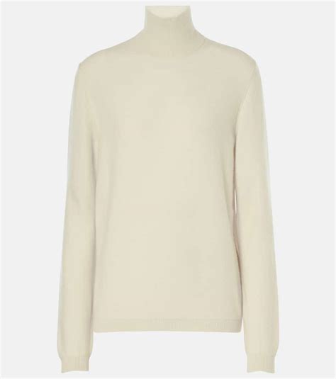 Loro Piana Cashmere Turtleneck Sweater In White Lyst