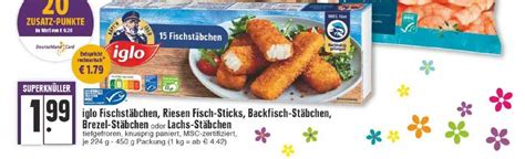 Iglo Fischst Bchen Riesen Fisch Sticks Backfisch St Bchen Brezel