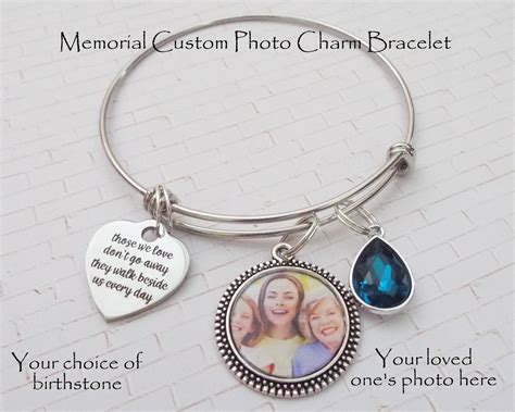 Memorial Jewelry Custom Photo Memorial Bracelet In Memory Of Loved