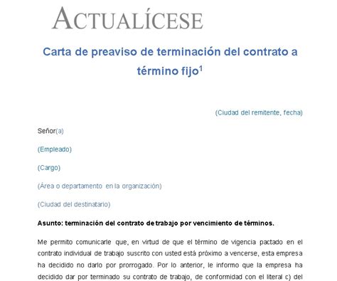 Modelo Carta De Terminacion De Contrato Laboral A Termino Indefinido Hot Sex Picture