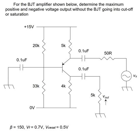 Solved For The Bjt Amplifier Shown Below Determ Solutioninn