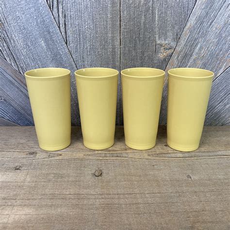 Vintage Tupperware Tumblers Cups Glasses Plastic Tupper Ware Storage