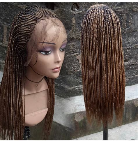 Braided Cornrow Wig Its Made To Order Chose Your Length Etsy