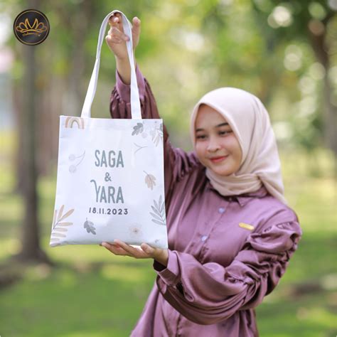 Jual Totebag Full Color Suvenir Pernikahan Wedding Nikah Gerabah Ultah