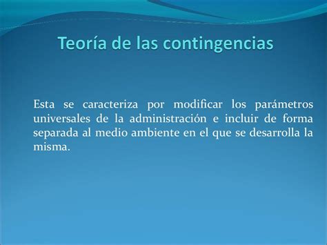 Teoría De Las Contingencias