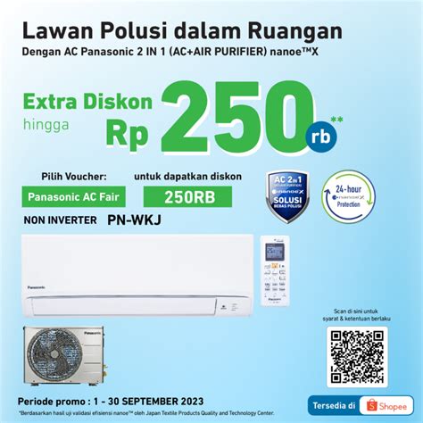 Jual Panasonic CS CU PN5WKJ AC 2 In 1 AC Air Purifier Low Voltage