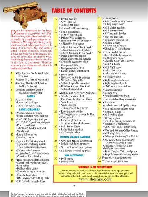 Sherline Machine Catalog | PDF | Machining | Drill
