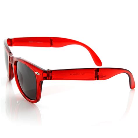 Translucent Color Folding Pocket Horned Rim Sunglasses Zerouv