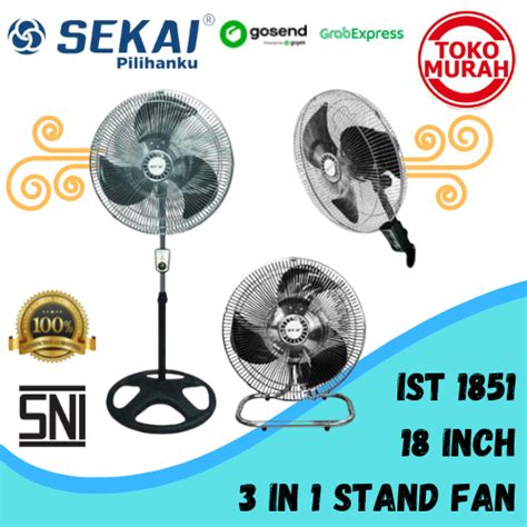 Jual Kipas Angin Berdiri Besi Stand Fan SEKAI 18 Inch 3 In 1 Inch IST