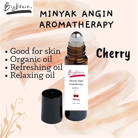 Jual Bisbrain Minyak Angin Aromatherapy Cherry Roll On Refreshing Oil Natural Oil Vitamin E 100