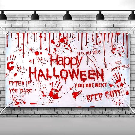 Amazon Halloween Bloody Wall Backdrop Creepy Scary Blood Splatter