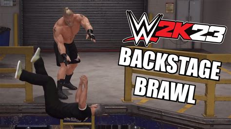 Wwe K Brock Lesnar Vs Shane Mcmahon Backstage Brawl Youtube