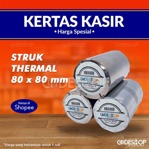 Jual Kertas Thermal 80 X 80 Mm Codeshop Roll Kertas Thermal 80 X 80 Shopee Indonesia