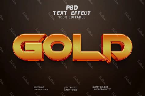 Gold Font Style Text Effect Photoshop Premium Psd File