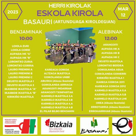 DEPORTE ESCOLAR BASAURI Bizkaiko Herri Kirol Federakundea