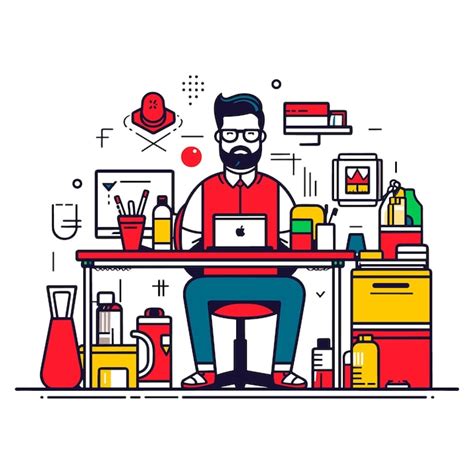 Premium Vector Business Man Walking In The Office Vector Illustration