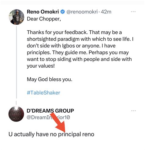 Reno Omokri On Twitter Dear Dreaminterior Thank You For Your