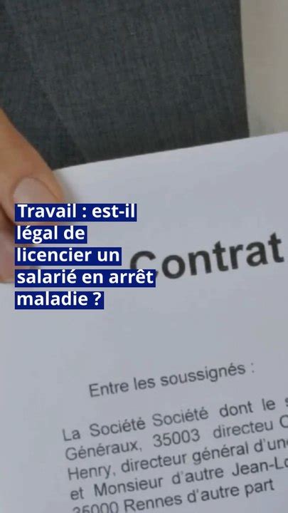 Travail est il légal de licencier un salarié en arrêt maladie Vidéo