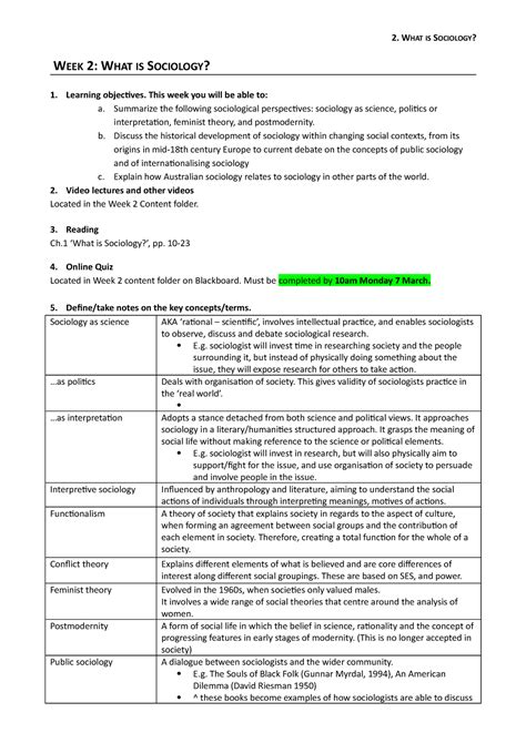 Week 2 What Is Sociology Worksheet 2 WHAT IS SOCIOLOGY WEEK 2 WHAT