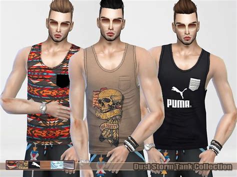 Mens Dust Storm Tank Tops Collection By Pinkzombiecupcakes Sims 4