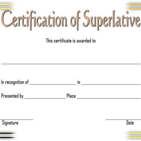 Superlative Certificate Templates Free 10 Respected Awards