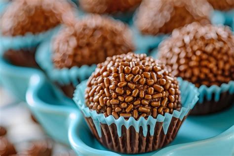 Ilustração gerada pela IA de um brigadeiro brasileiro tradicional uma