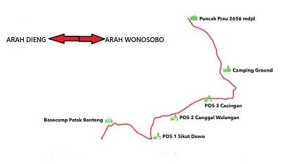 Peta Jalur Pendakian Gunung Prau Via Patak Banteng Estimasi Biaya Dan