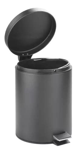 Bote Cesto De Basura Moderno Lujo Acero Inoxidable 5l Color Negro Mate