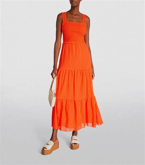 Alice Olivia Orange Tiered Neva Maxi Dress Harrods Uk