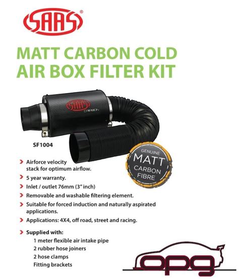 Genuine Saas Performance Matte Carbon Fibre Air Filter Universal Cold