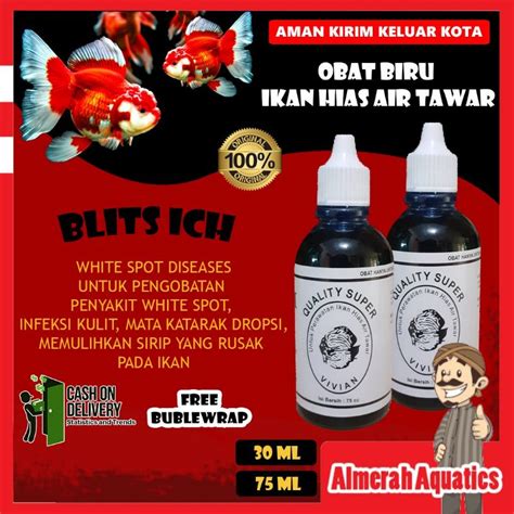 Jual Obat Ikan Biru Hias Ikan Cupang Blits Blitz Ich White Spot 30 Ml