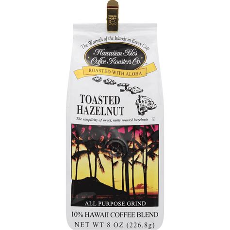 Hawaiian Isles Coffee All Purpose Grind Toasted Hazelnut Oz