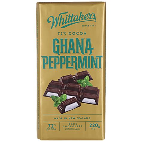 Buy Whittakers Ghana Peppermint 72 Cocoa Dark Chocolate Bar Online