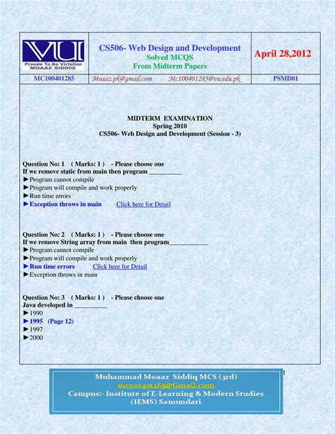 Solution Cs Midterm Solved Mcqs With References By Moaaz Studypool