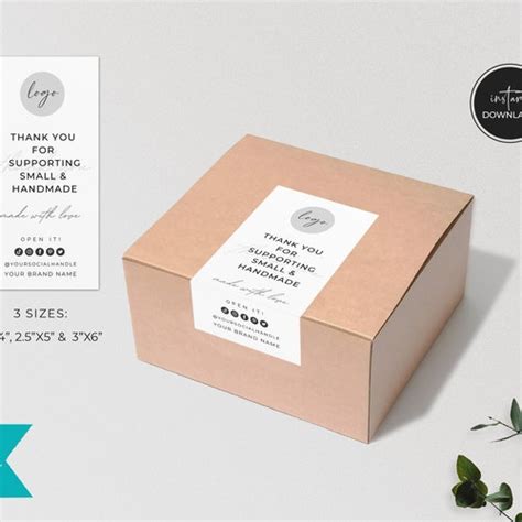 Editable Box Label Template Custom Packaging Labels Order Etsy