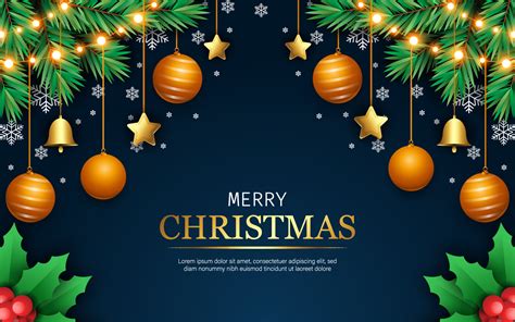 Elegant Christmas Background With Realistic Decoration 12715370 Vector