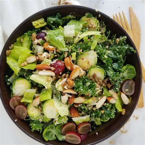 Kale And Shaved Brussels Sprout Salad The Hint Of Rosemary